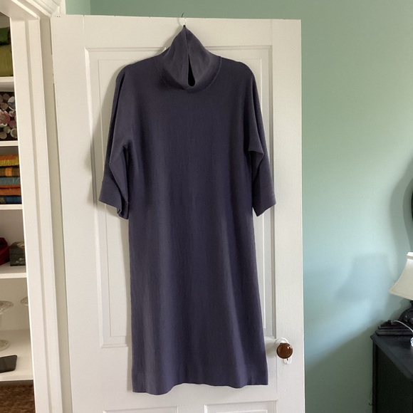 Eileen Fisher Dusty Plum Size Small Wool Midi Dress - Picture 6 of 7